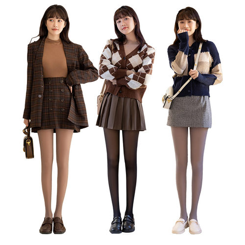 黑丝连裤袜光腿神器空姐灰秋冬季黑透肤假透肉加厚绒打底裤女外穿 - 图3