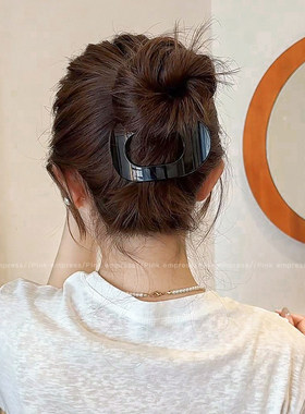 不硌头鲍鱼抓夹女圆形扁平后脑勺盘发抓夹扎发弧形马尾夹发卡发饰