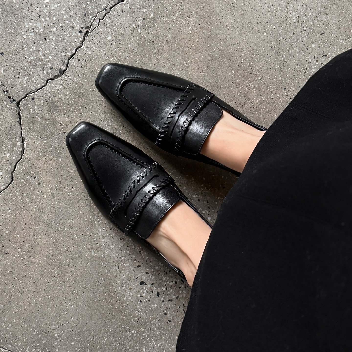 圆圆妈2026春季简约复古方头深口一脚蹬单鞋通勤百搭粗跟牛皮女鞋,淘宝优惠券,粉丝福利购,淘宝优惠卷