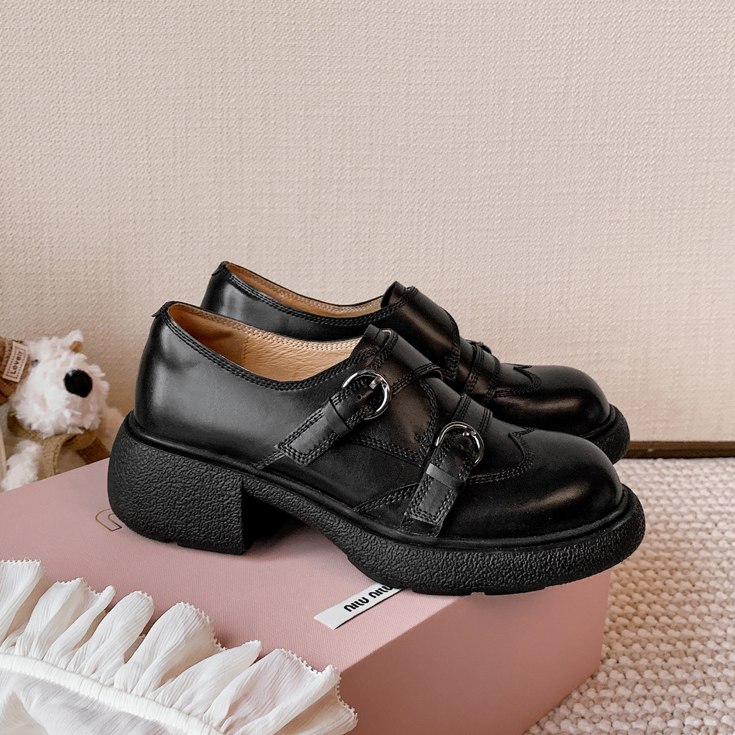 圆圆妈2026春季复古单鞋圆头深口皮带扣套脚休闲百搭粗跟牛皮女鞋,淘宝优惠券,粉丝福利购,淘宝优惠卷