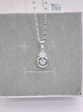 足银999纯银平安锁项链女款2026年新款小众长命锁爆款锁骨链礼物