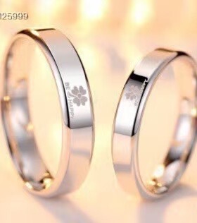 纯银999足银四叶草戒指女款小众设计感高级轻奢活开口指环送女友