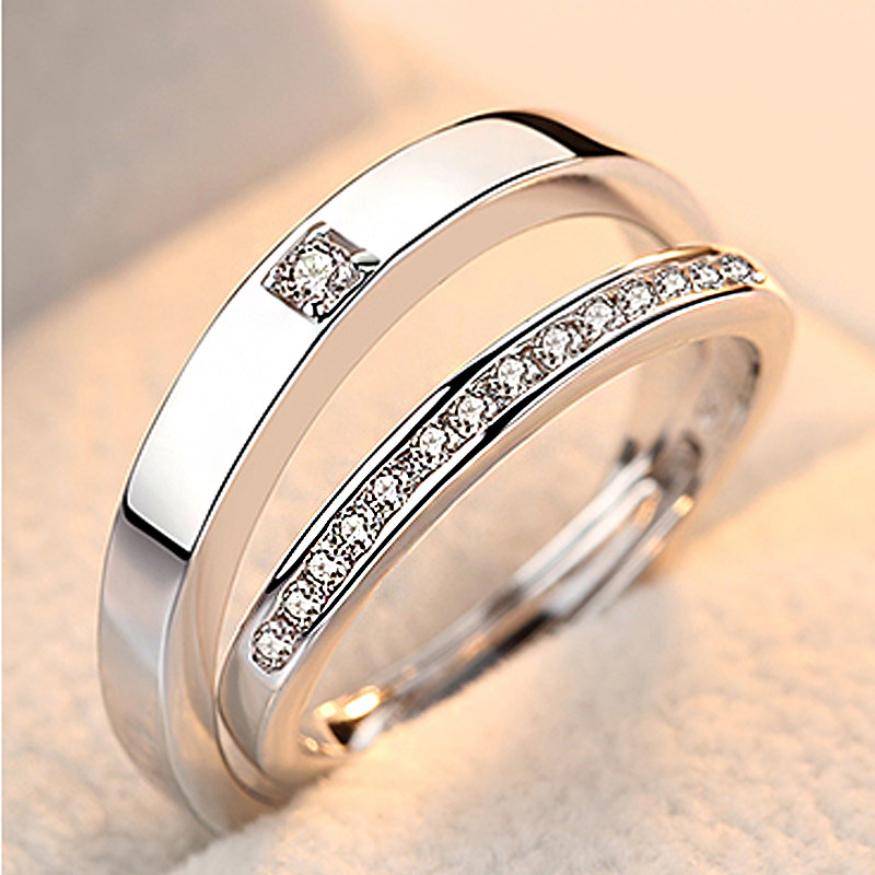 官网正品纯银情侣戒指一小众对戒 易升珠宝戒指/指环