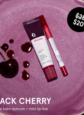 新款 海淘Glossier Black Cherry唇釉15ml+唇线笔0.8g