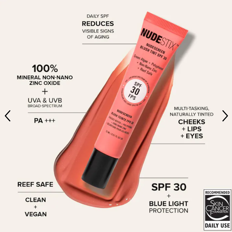 在途Nudestix 新品 Nudescreen Blush+Lip唇颊两用腮红唇膏SPF30 - 图1