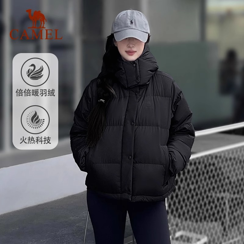 骆驼泡芙羽绒服女短款2025秋冬新款加厚时尚防风防水面包服女外套