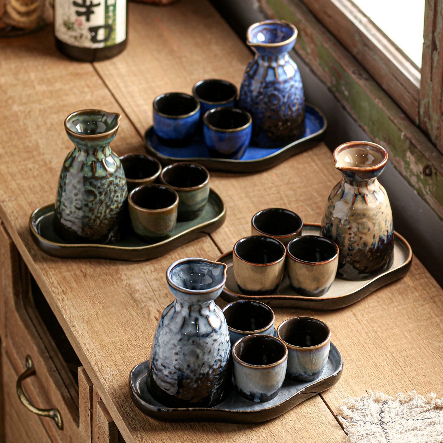 白酒杯套装二两小酒瓶陶瓷酒盅暖酒壶托盘清酒酒具饭店专用分酒器,淘宝优惠券,粉丝福利购,淘宝优惠卷