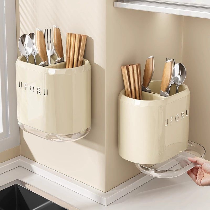 日本收纳盒家用筷子筒壁挂式筷笼台面厨房刀架勺子筷篓沥水置物架,淘宝优惠券,粉丝福利购,淘宝优惠卷