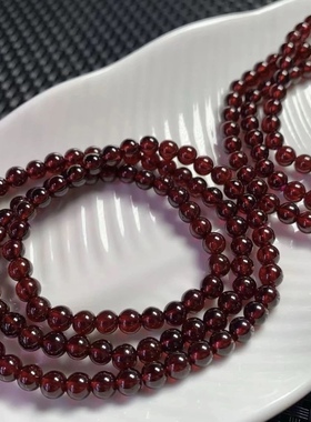 女人石多圈简约酒红水晶