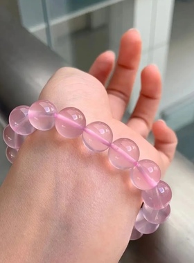 天然莫桑星光粉水晶手链