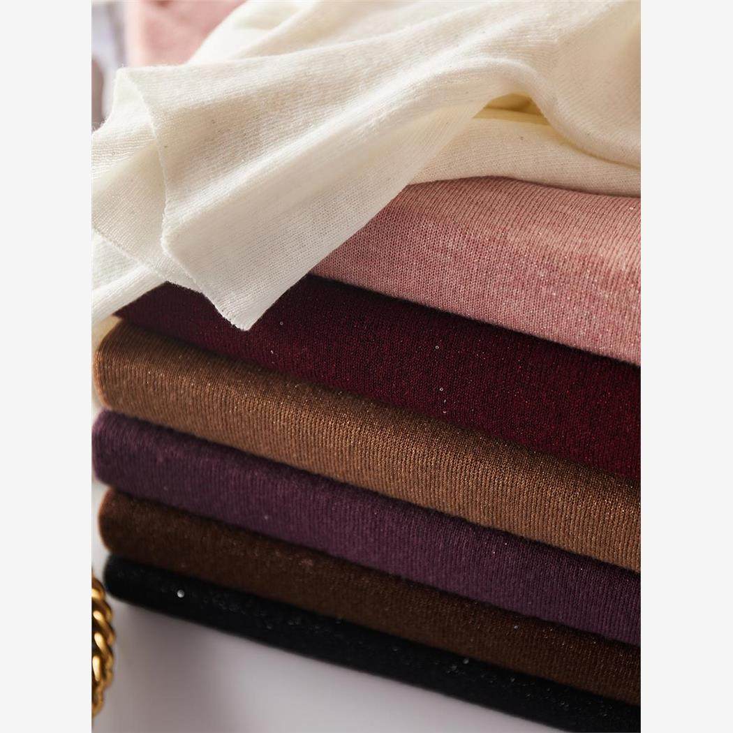 黑色高领针织衫亮丝+亮片打底内搭修身显瘦弹力羊毛毛衣秋冬简约,淘宝优惠券,粉丝福利购,淘宝优惠卷