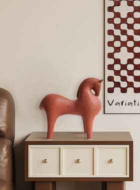 简约陶瓷抽象马摆件北欧轻奢