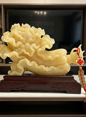 阿拉伯玉白菜招财玄关装饰品摆件