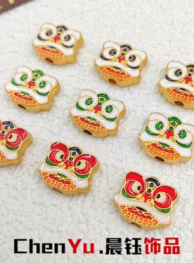 古法沙金烧蓝滴油醒狮隔珠串珠