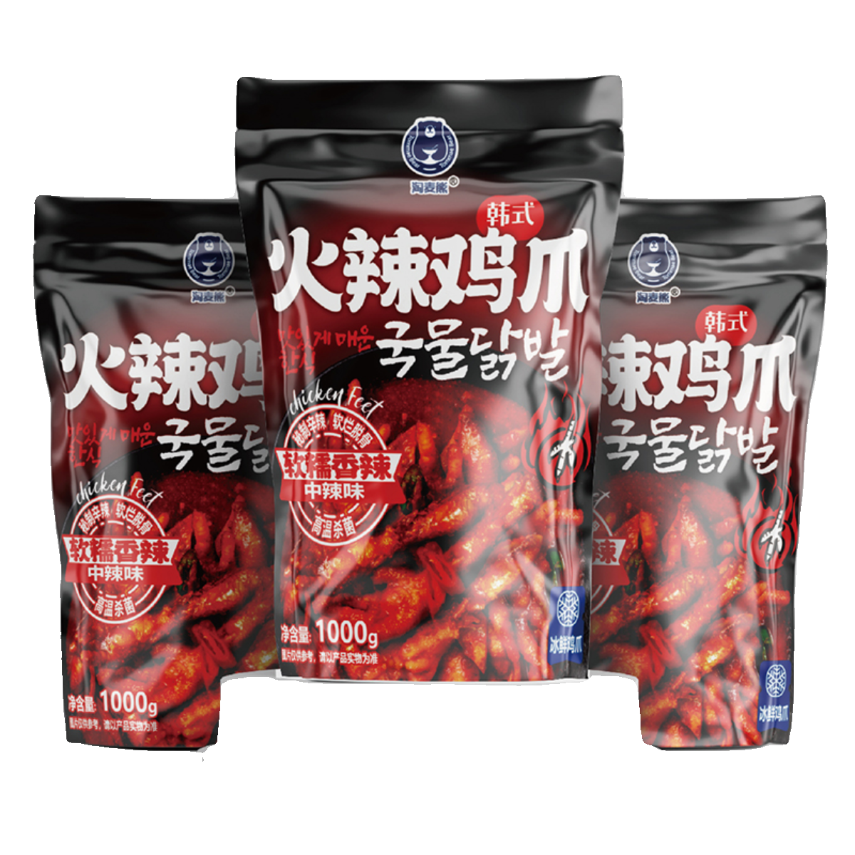 韩式火辣鸡爪1000g/袋正宗朝鲜族风味解馋小零食软烂脱骨加热即食,淘宝优惠券,粉丝福利购,淘宝优惠卷