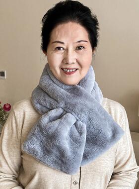 双层保暖长辈礼物交叉围巾