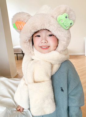 儿童帽子冬季可爱保暖毛绒帽