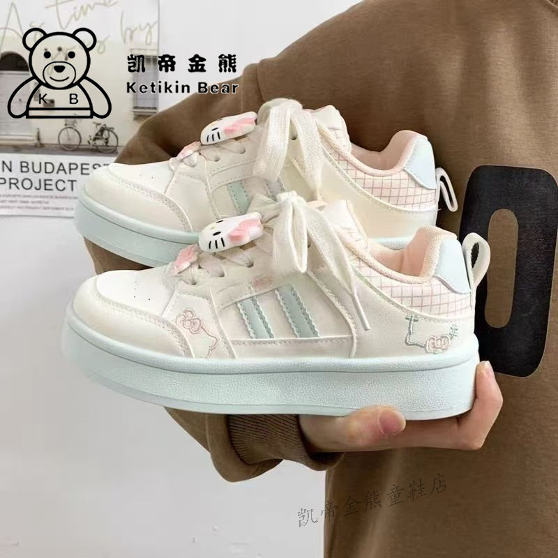 女童板鞋个性面包鞋2026秋季新款儿童运动鞋Kitty鞋子女孩小白鞋,淘宝优惠券,粉丝福利购,淘宝优惠卷