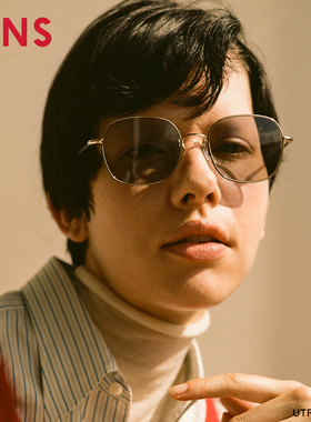 JINS睛姿太阳镜CLASSIC复古钛金属框架墨镜防紫外线UTF25A230