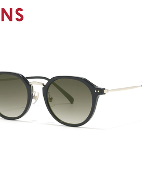 JINS睛姿太阳眼镜新品男女圆框复古防晒墨镜防紫外线URF26S088