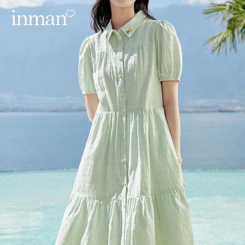 茵曼旗舰店法式小清新减龄女连衣裙 茵曼筱茵连衣裙