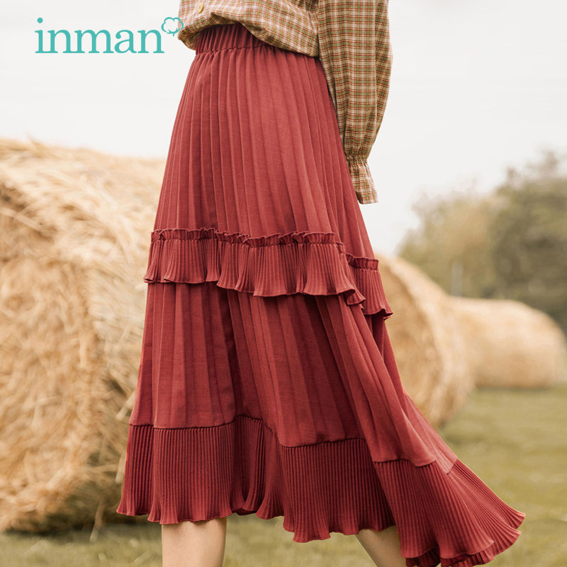 茵曼旗舰店女2020秋装新款半身裙 茵曼筱茵半身裙