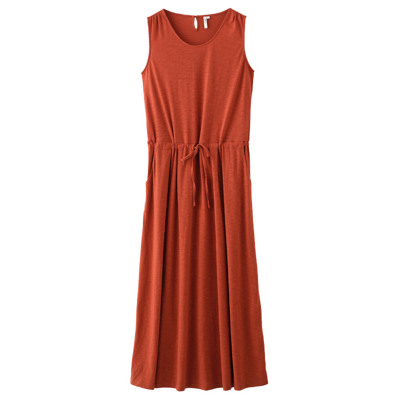 茵曼旗舰店连衣裙女装长裙2018夏季新款无袖