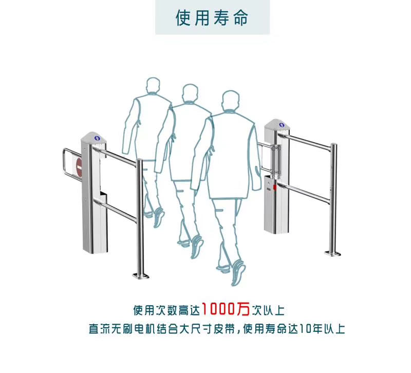 超市出入口单向感应门禁行器红外雷达感应摆闸只进不出通道闸包邮