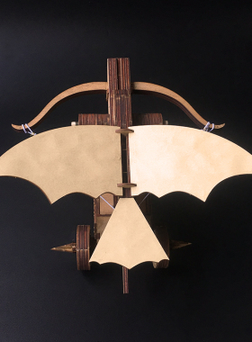 明朝古战车神火飞鹰木质模型摆件