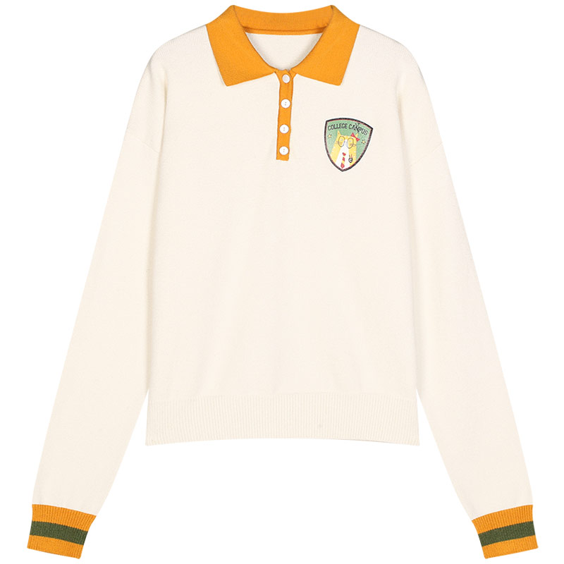 库恩玛维旗舰店库恩玛维春秋慵懒风毛衣女宽松外穿套头上衣年新款秋冬针织衫3