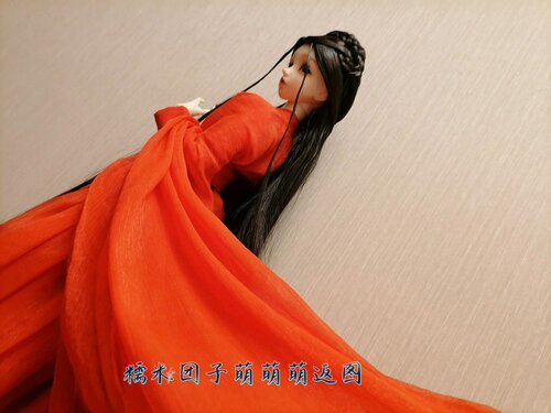 三分四分六分心怡可儿bjd兵人60cm 三生三世凤九红色古风娃娃衣服 - 图0