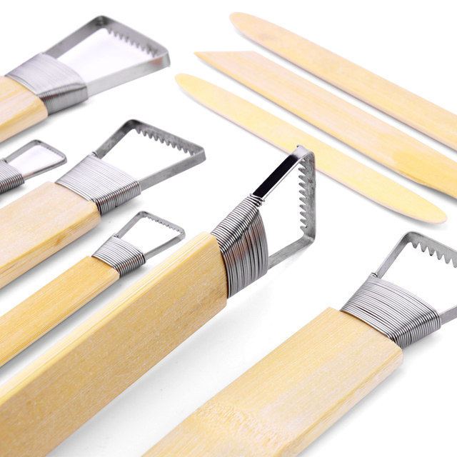 Toothed bamboo silt repair knife sculpture tool