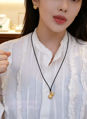 金色葫芦编织绳项链女