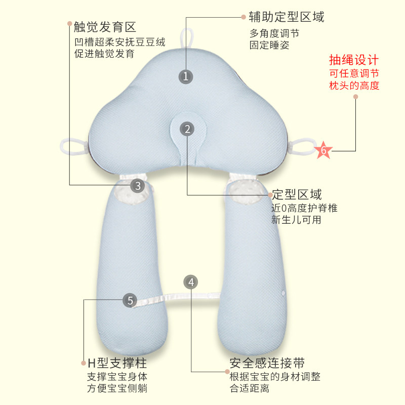 多米贝贝定型枕头新生儿睡觉神器头 多米贝贝婴童枕头/枕芯