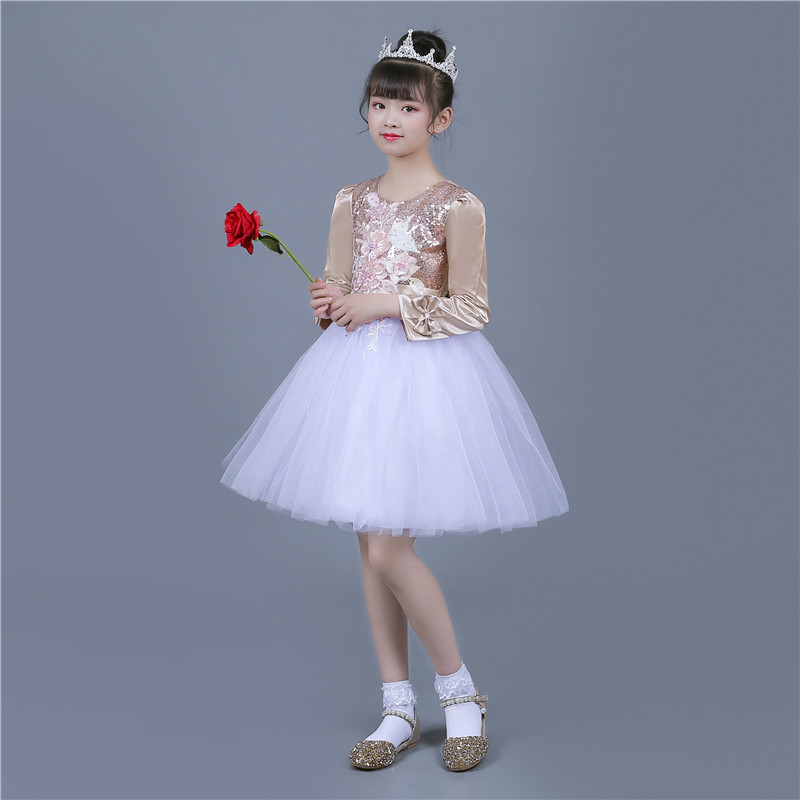 国庆节儿童合唱服装演出服男女童礼服小学生表演朗诵纱裙大合唱团 - 图1