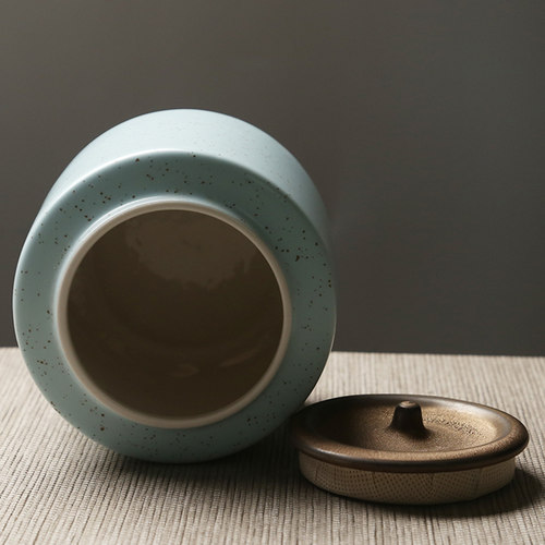 苏氏陶瓷（SUSHI CERAMICS）茶叶罐经典亚光铁锈茶具配件（蓝） - 图2