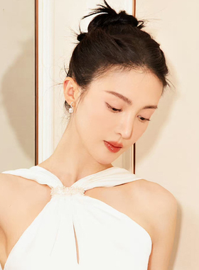 金晨同款s形珍珠耳环耳饰