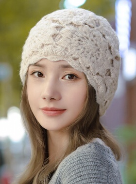 。帽子女款2025新款老年人冬天妈妈毛线加绒保暖奶奶针织帽老人帽