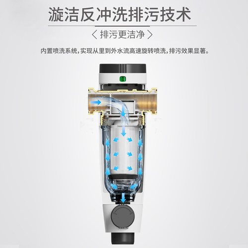 VASEN伟星前置过滤器如意漩洁反冲洗家用大流量自来水管道过滤4吨 - 图1