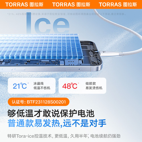 图拉斯充电线适用苹果17手机数据线快充iphone13双typec接口14ProMax车载正品器16ipad平板tpyec转lightning - 图2