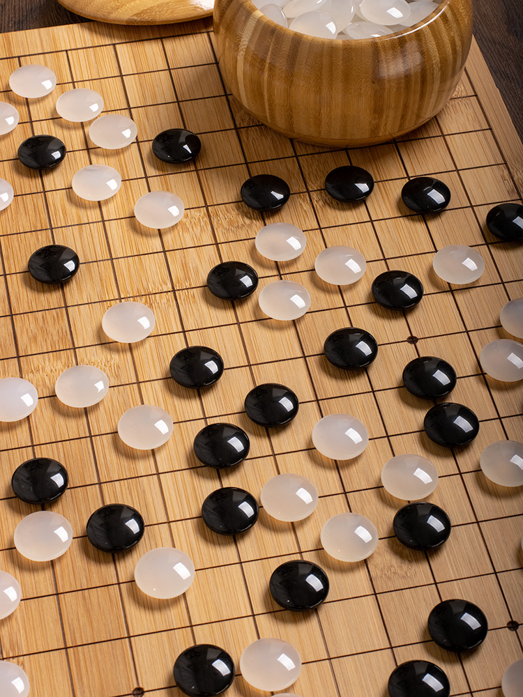 天然玛瑙围棋五子棋套装玉石水晶永云子儿童初学正品棋盘比赛高档-图0