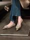 Uncle's 2025 exquisite sparkling diamond buckle temperament small pointed toe shallow mouth flat shoes for women spring and autumn new