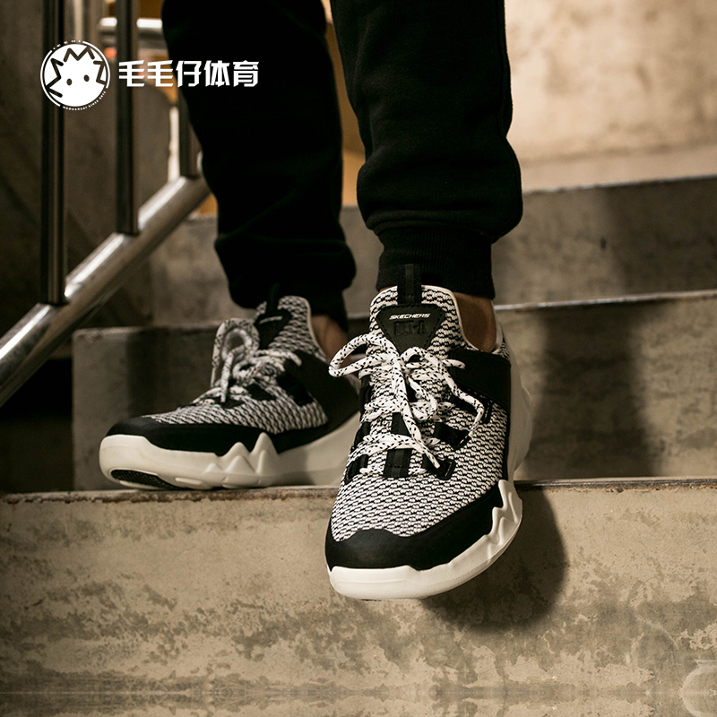 斯凯奇SKECHERS DLT-A男子黑白时尚运动慢跑鞋明星同款51883-WBK - 图0