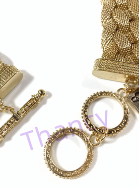 宽版编织麻花造型短款项链