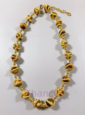 JR打标天然虎眼石盘蛇立体项链