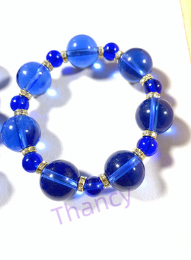 JoanRivers蓝色琉璃毛衣链套装