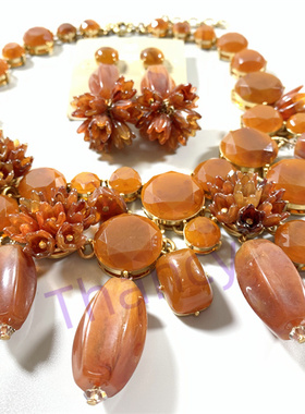 JCR打标夸张走秀款项链耳环套装