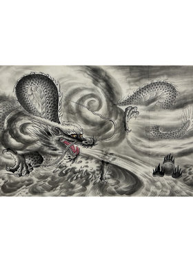 墨香村精品客厅装饰国画纯手绘动物四尺龙祥龙戏珠MW5010111-20