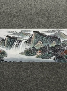 180X68厘米客厅装饰国画纯手绘鸿运当头小六尺山水画聚宝盆01