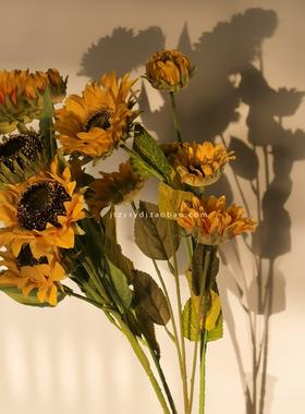 多头向日葵仿真花摆拍道具客厅大束假花插花艺摆件家居拍照装饰花